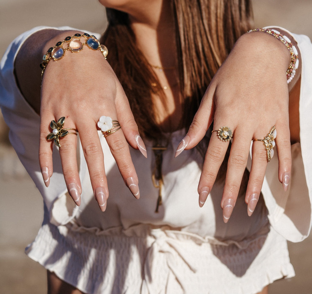 Bague XENA  Statement Dorée Ajustable | Or et Ame Bijoux