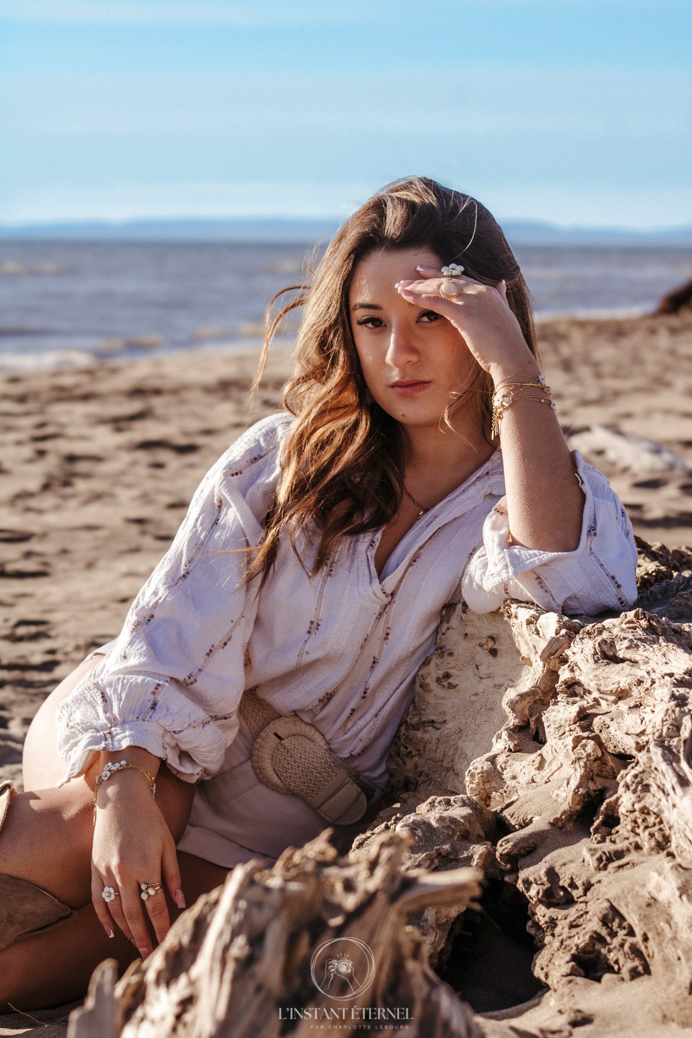 Bague Coralie  Fleur Émail Coloré Ajustable | Or et Ame Bijoux