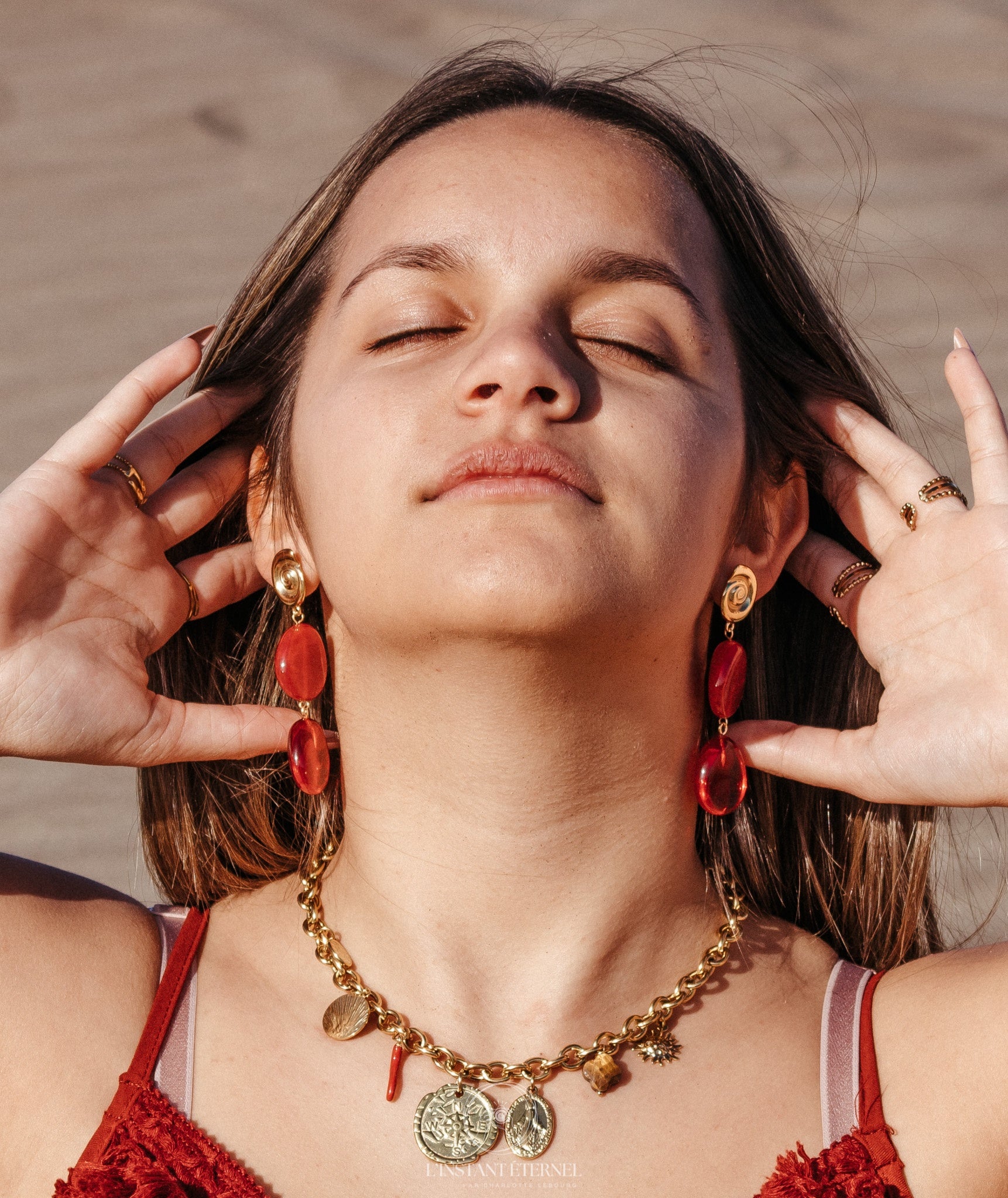 Collier Lizi 7 Pendentifs Grosse Chaîne Acier | Or et Ame Bijoux