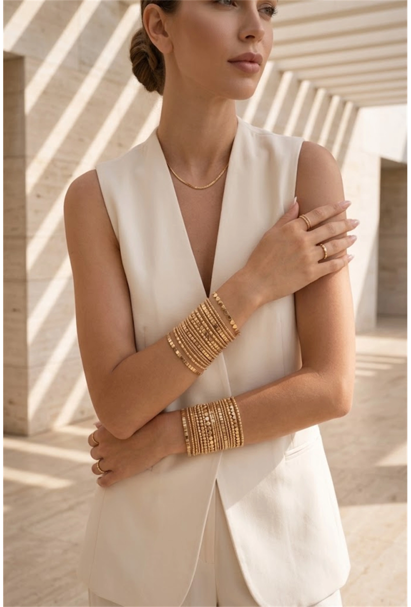 LILOU – Bracelet élastique en acier inoxydable