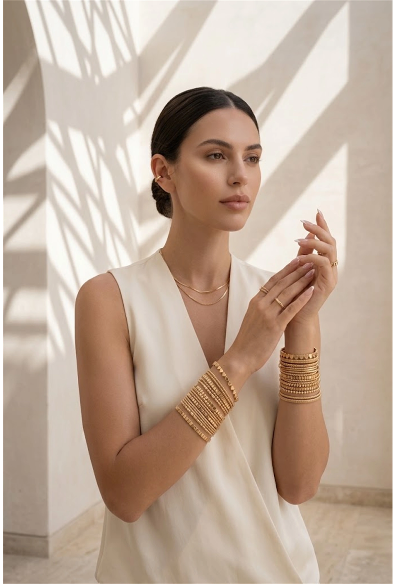 LILOU – Bracelet élastique en acier inoxydable