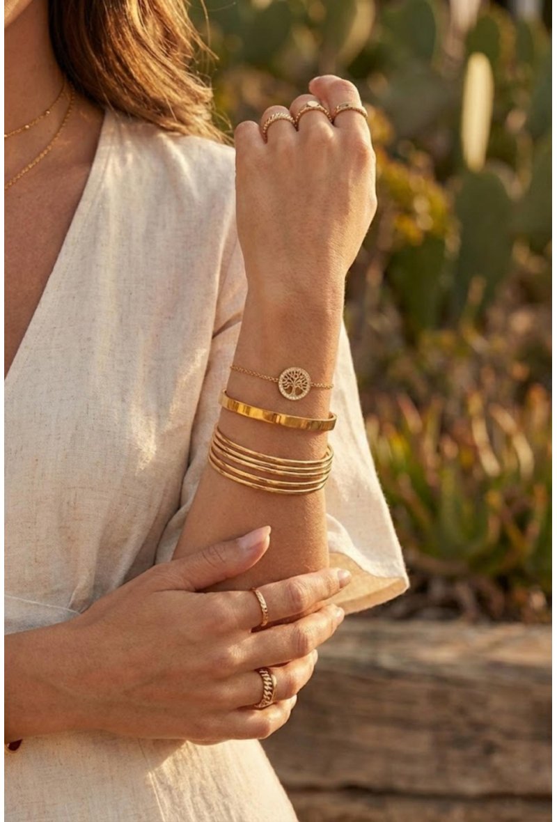 Bracelet Lindi — Arbre de Vie Doré Minimaliste