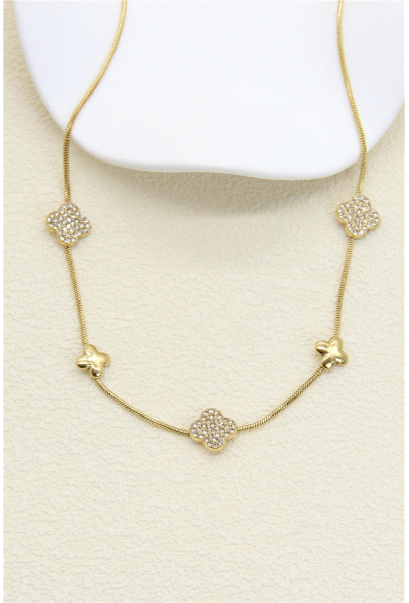 Bracelet Mila — Trèfles Pavés Dorés