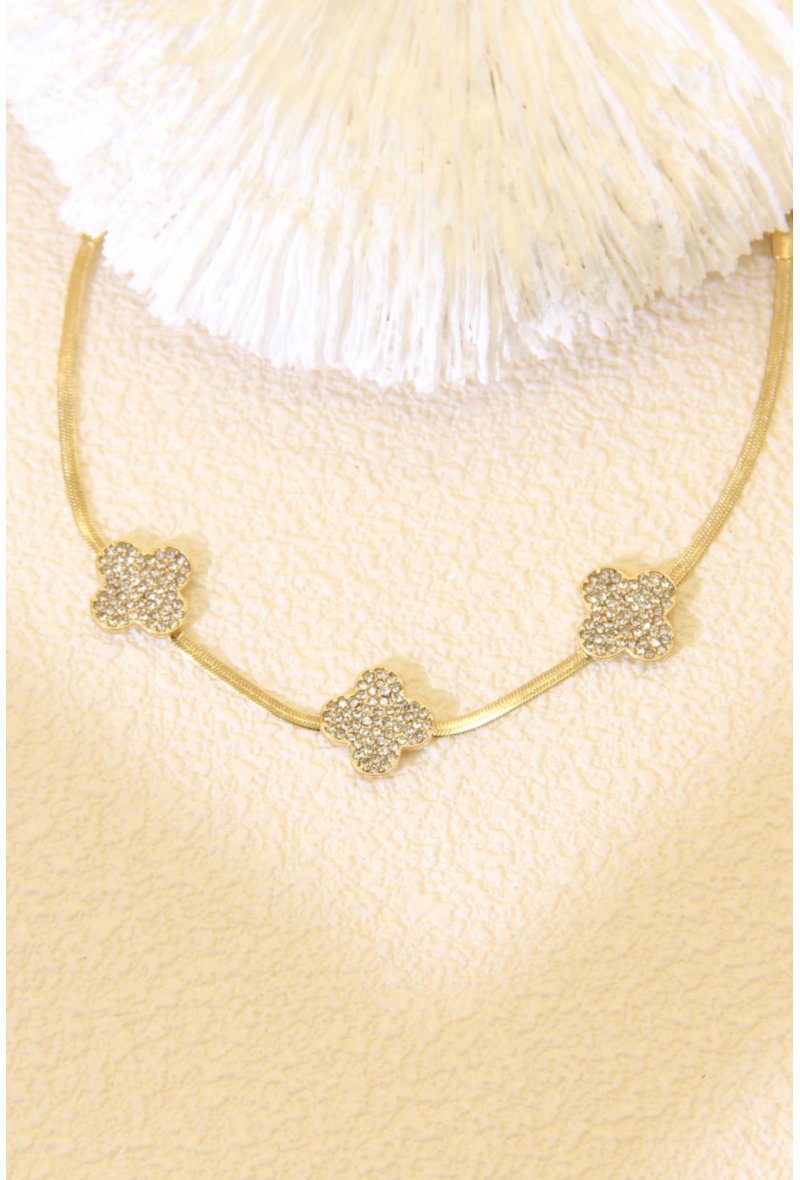 Bracelet Mila — Trèfles Pavés Dorés