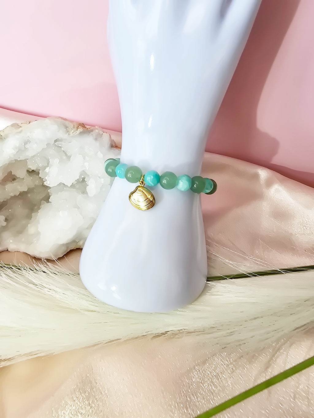 Respire et rayonne : Aventurine verte et amazonite.