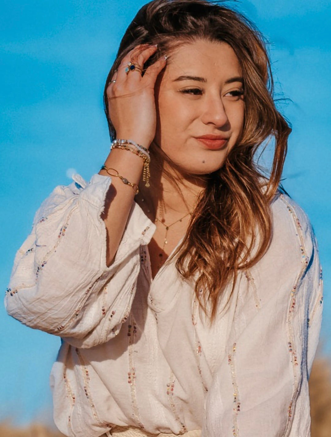 OPHELIE  Forme Y Acier Doré | Or et Ame Bijoux