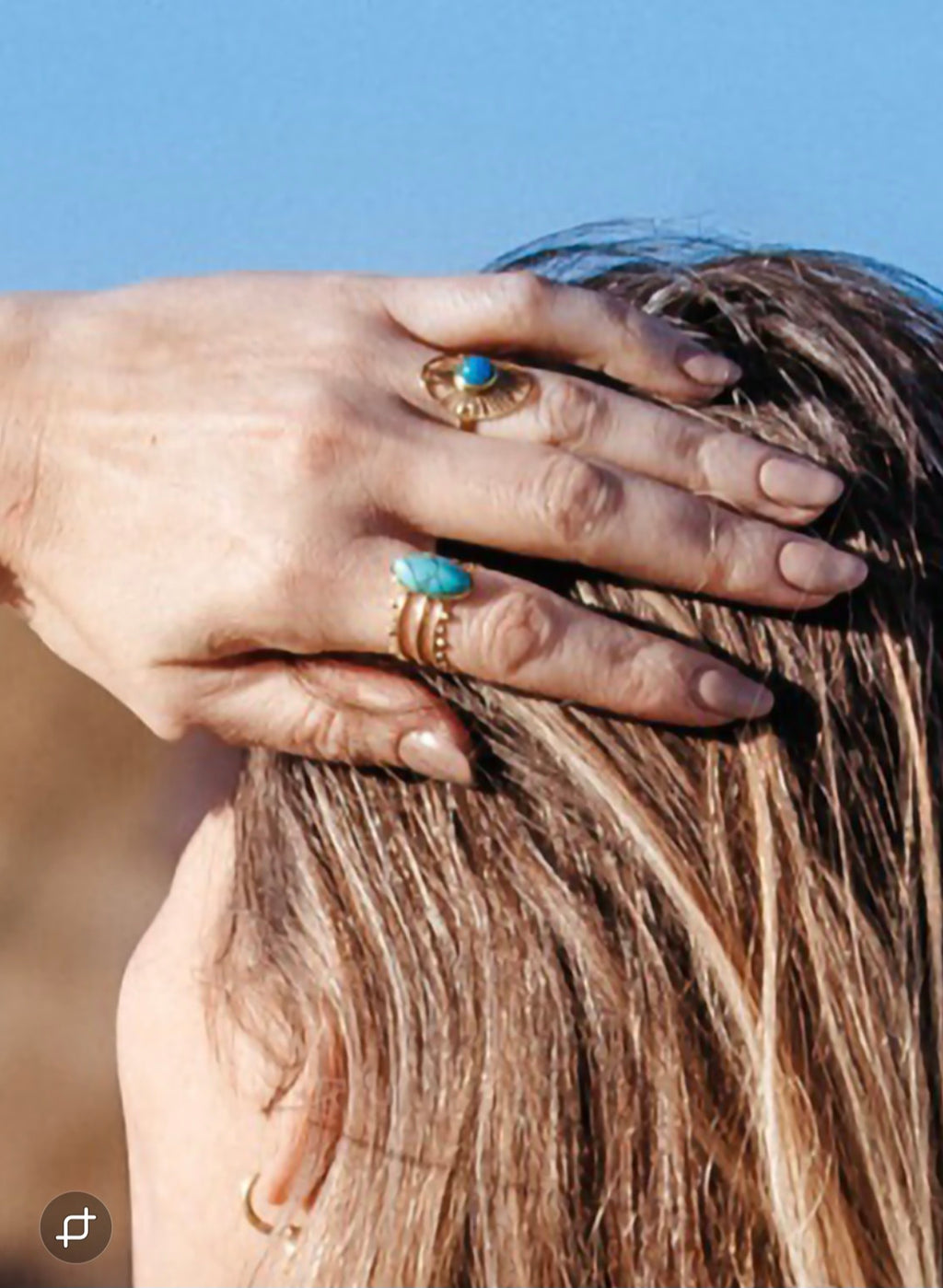 Bague SHERASADE Turquoise Pierre Naturelle | Or et Ame Bijoux