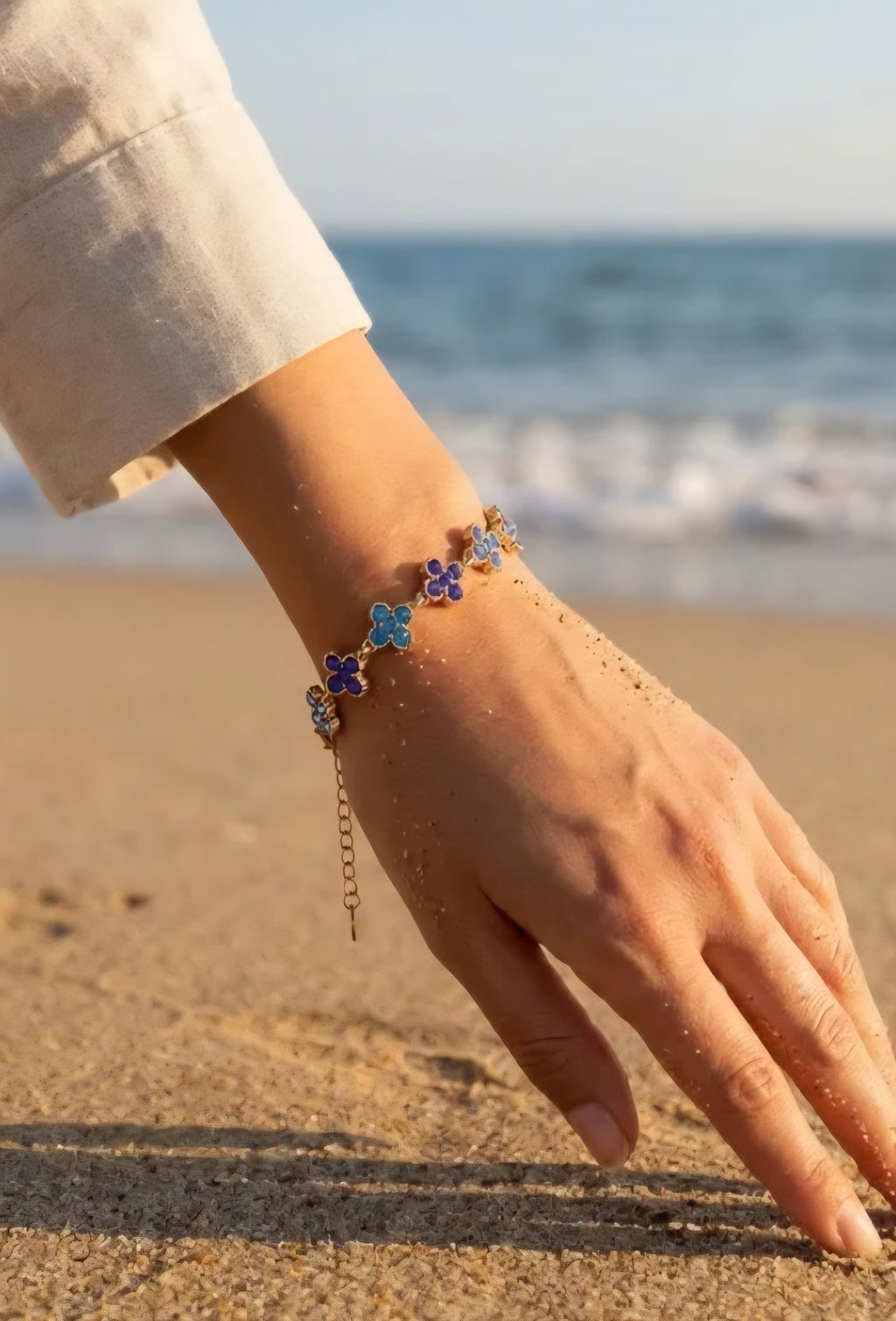Bracelet  PALAS Trèfle Porte-Bonheur - Acier Inoxydable & Cristaux