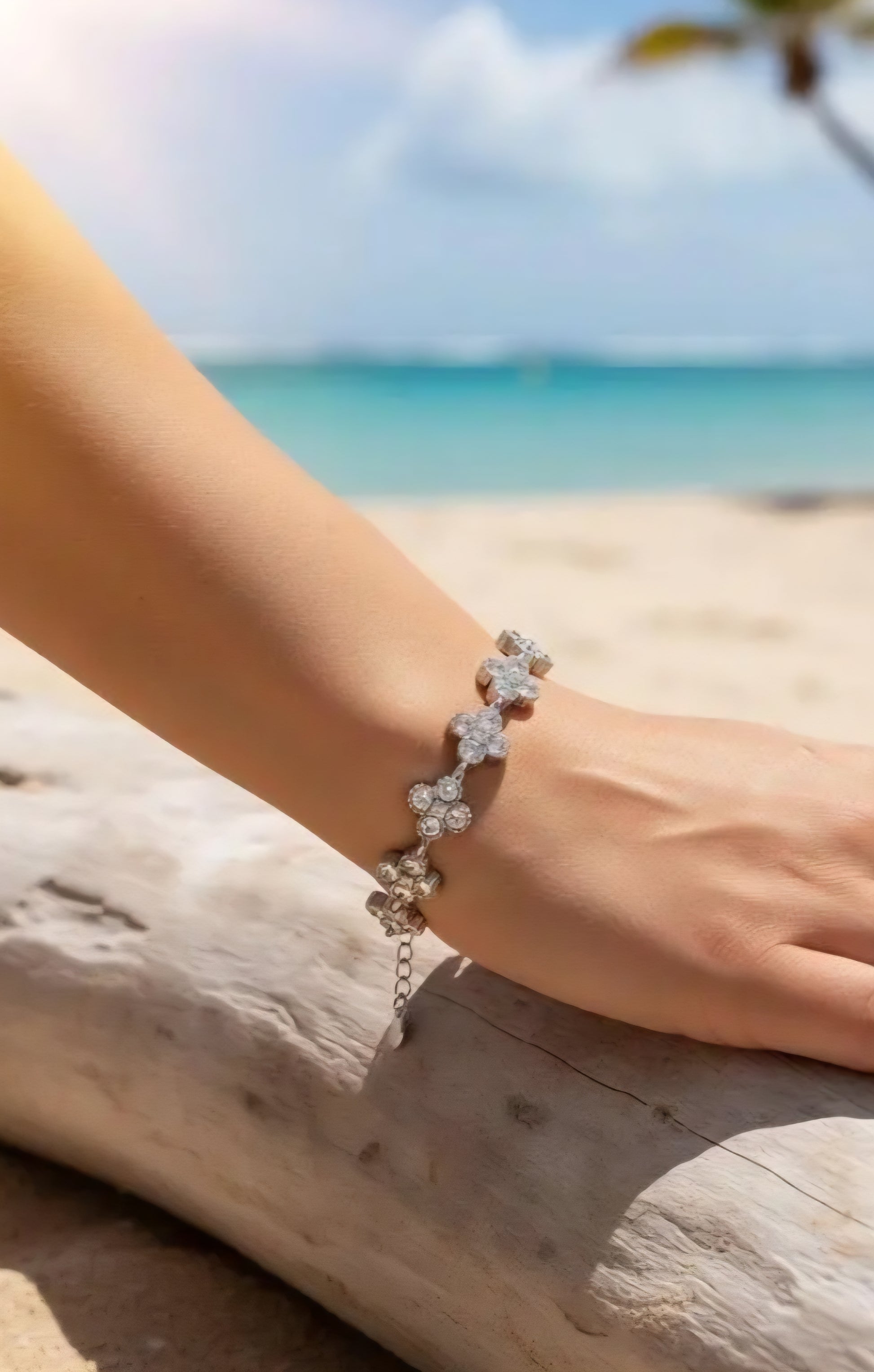 Bracelet  PALAS Trèfle Porte-Bonheur - Acier Inoxydable & Cristaux