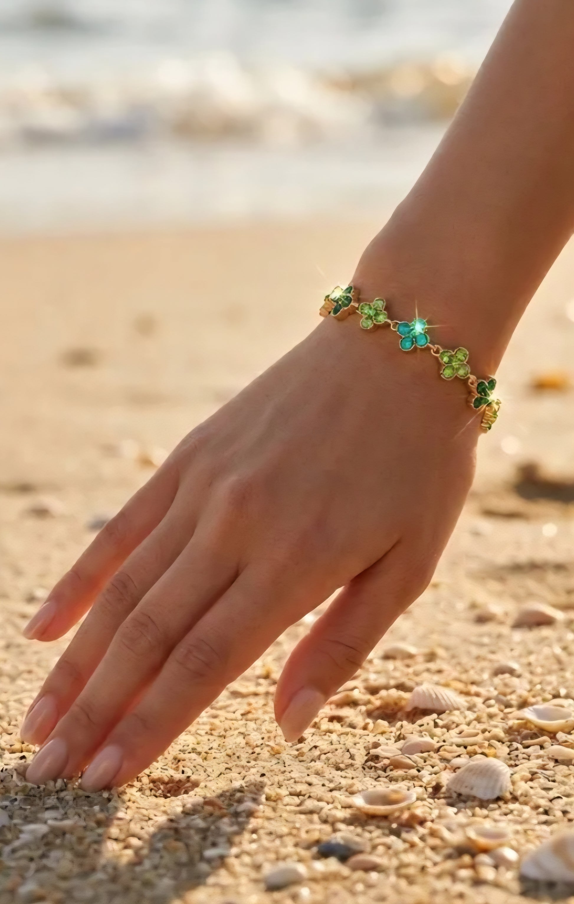 Bracelet  PALAS Trèfle Porte-Bonheur - Acier Inoxydable & Cristaux