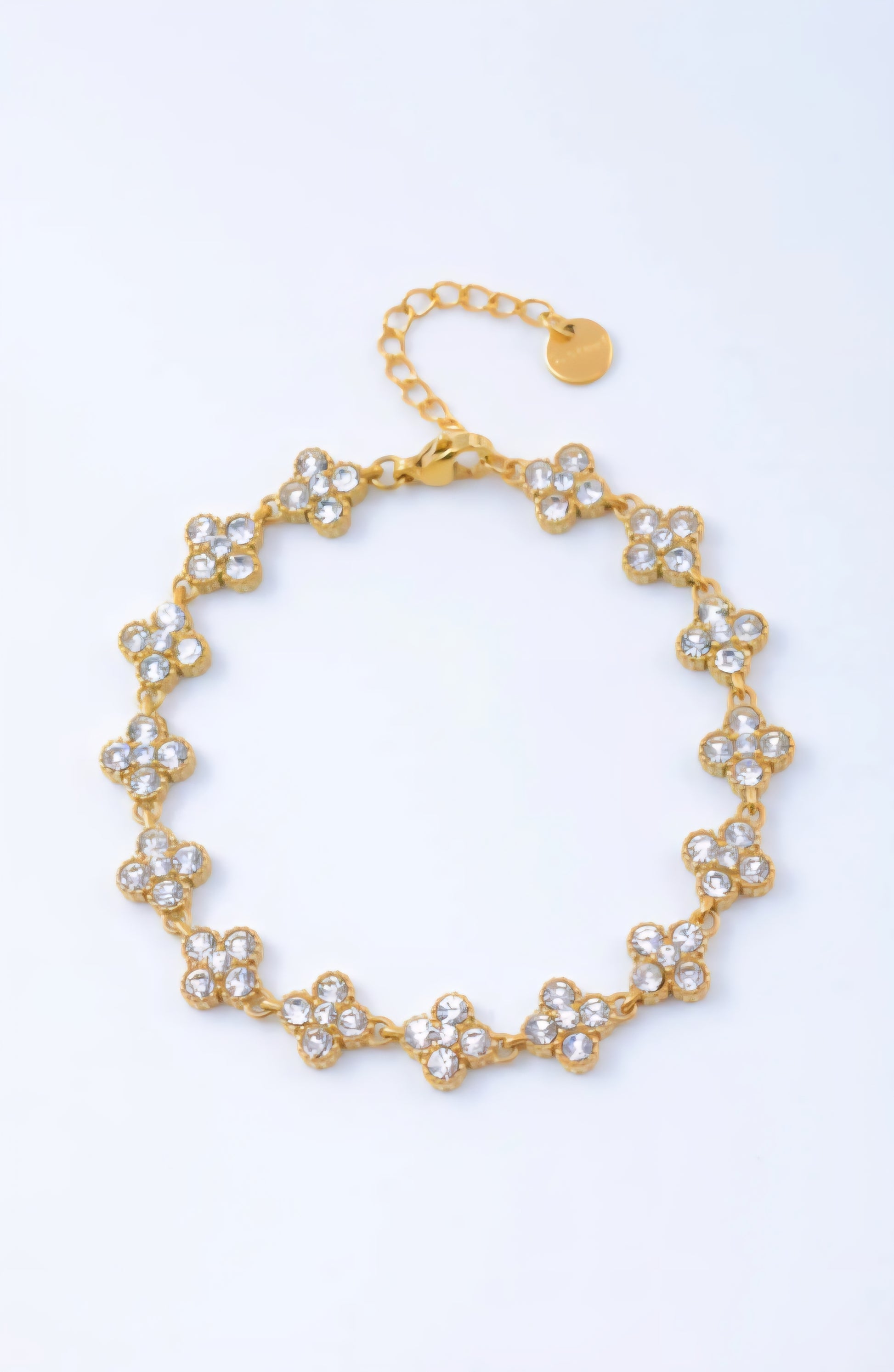 Bracelet  PALAS Trèfle Porte-Bonheur - Acier Inoxydable & Cristaux