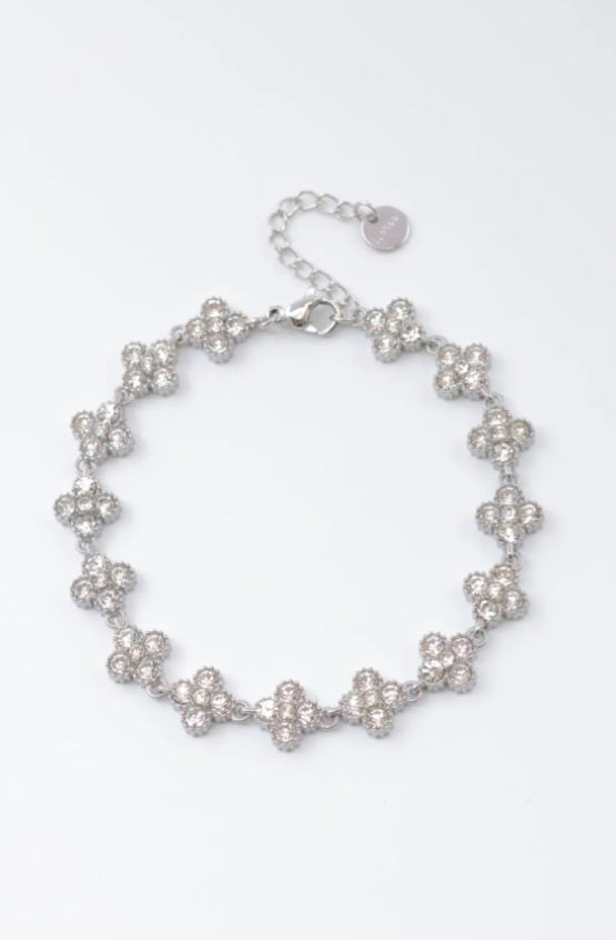 Bracelet  PALAS Trèfle Porte-Bonheur - Acier Inoxydable & Cristaux