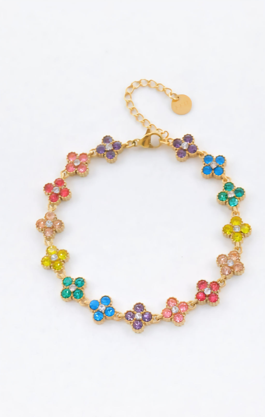 Bracelet  PALAS Trèfle Porte-Bonheur - Acier Inoxydable & Cristaux