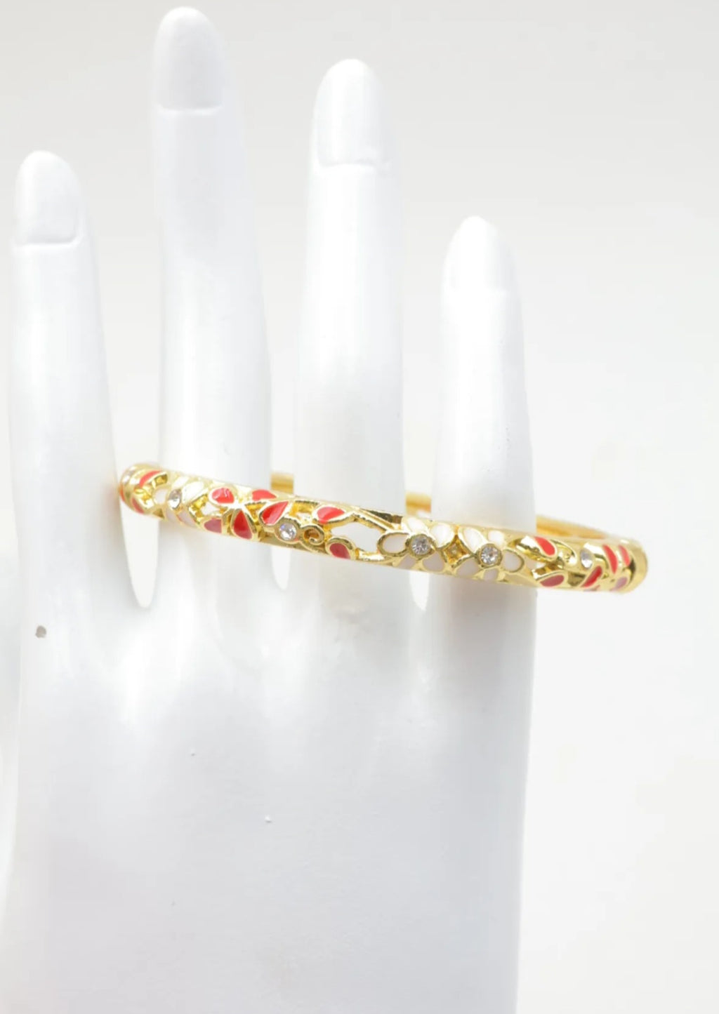 Bracelet Diana, Jonc Fleuri Strass Doré –  Couleurs au Choix | Or et Âme Bijoux