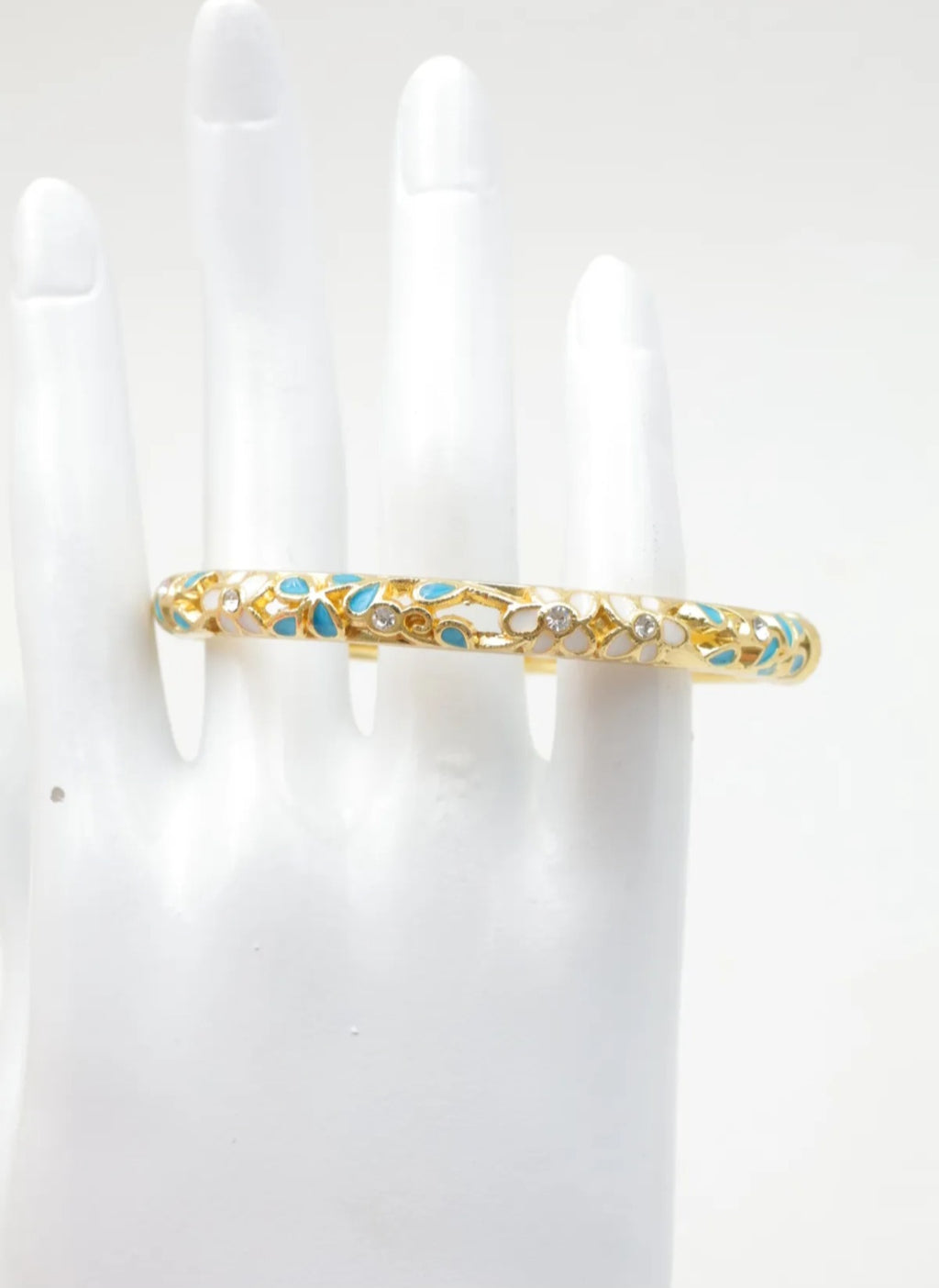 Bracelet Diana, Jonc Fleuri Strass Doré –  Couleurs au Choix | Or et Âme Bijoux