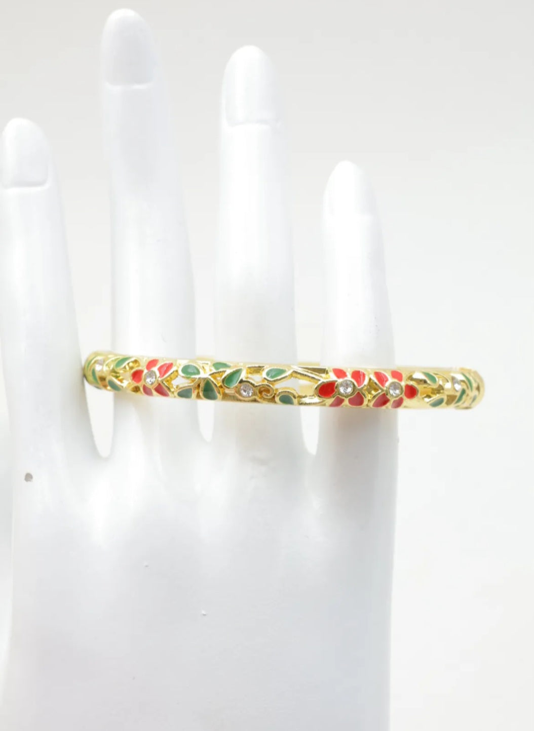 Bracelet Diana, Jonc Fleuri Strass Doré –  Couleurs au Choix | Or et Âme Bijoux
