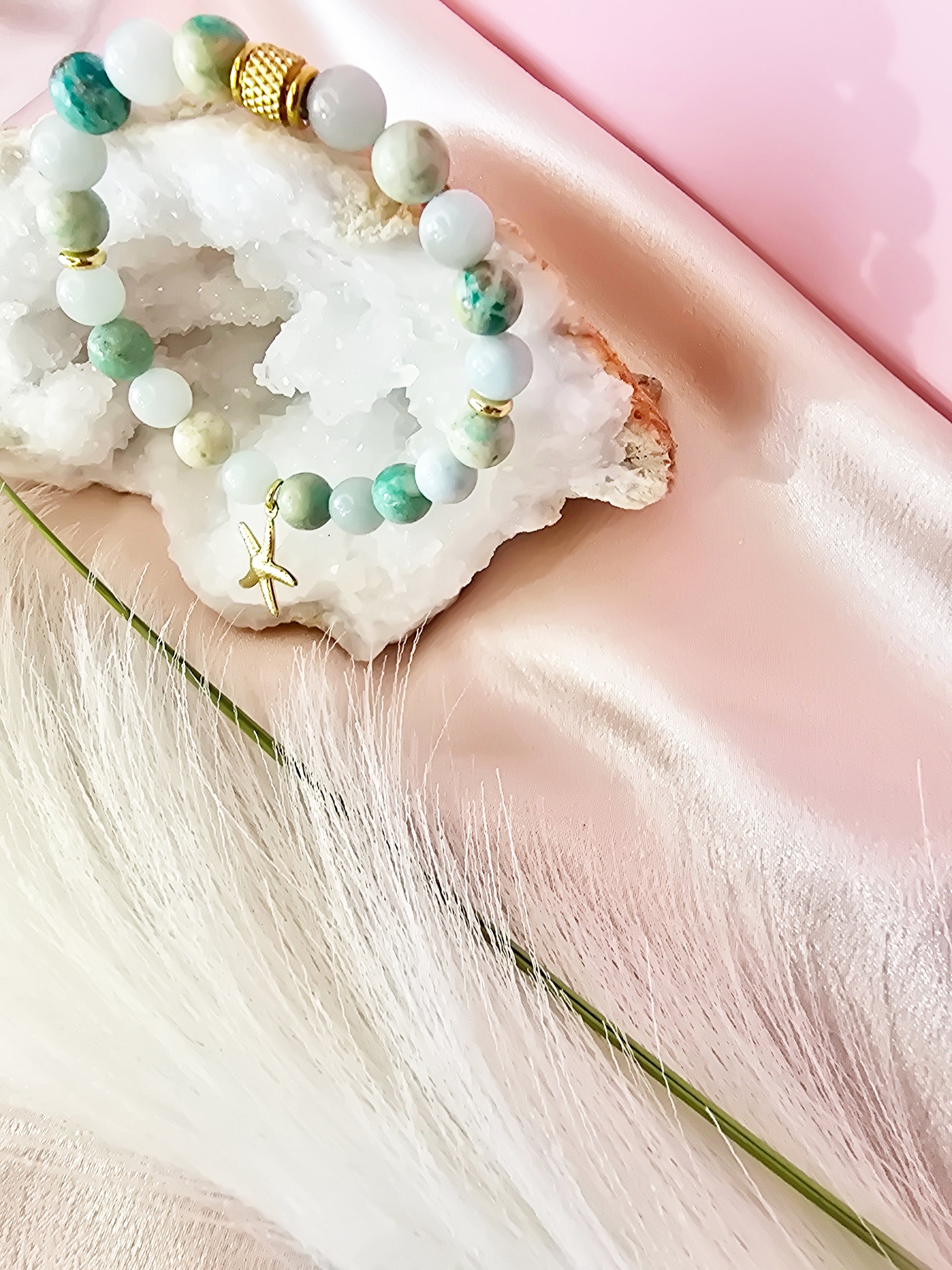 Souffle d'azur : Aigue-marine et turquoize