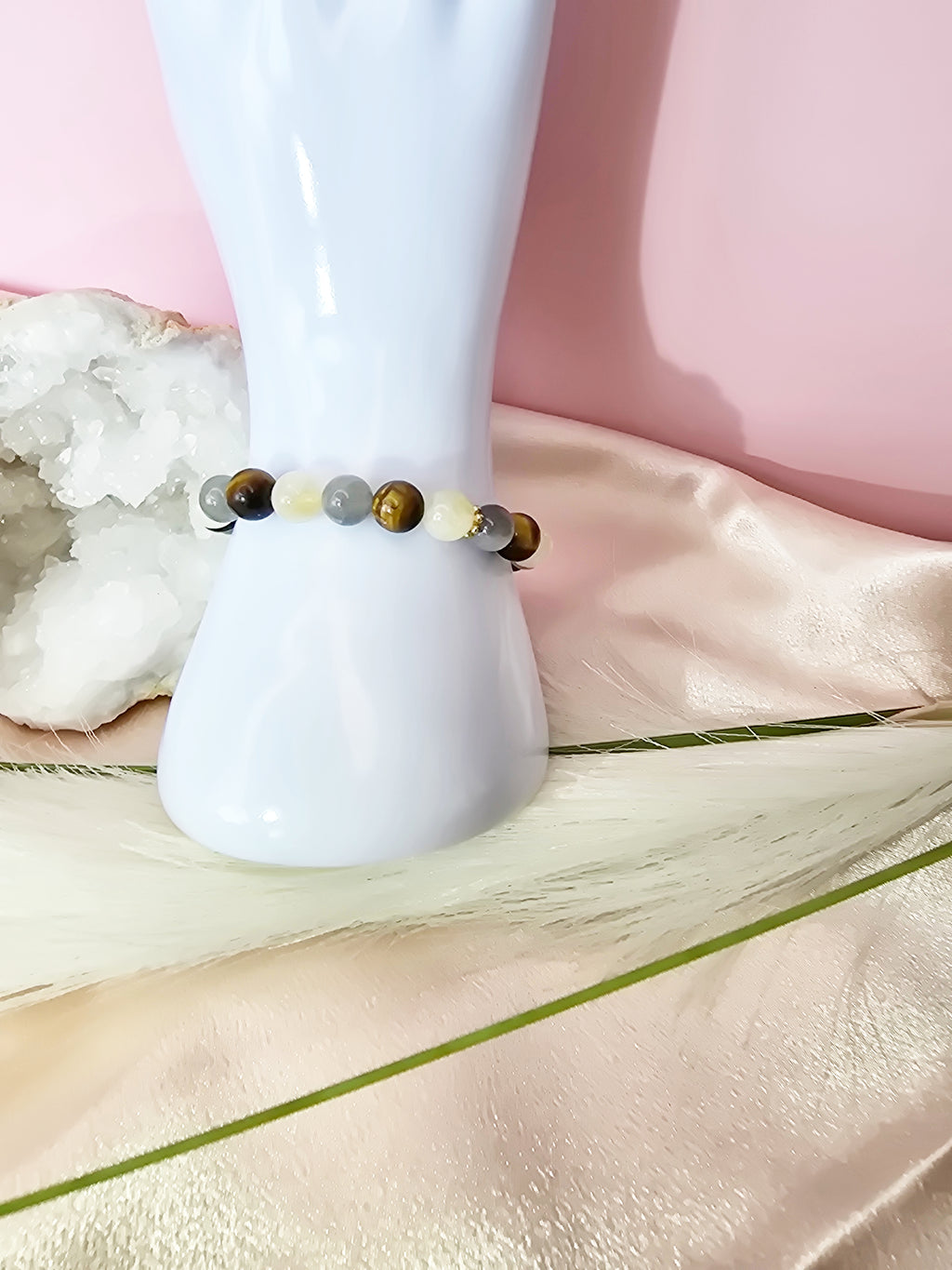 Trésor de l'Univers : Labradorite, citrine et œil de tigre