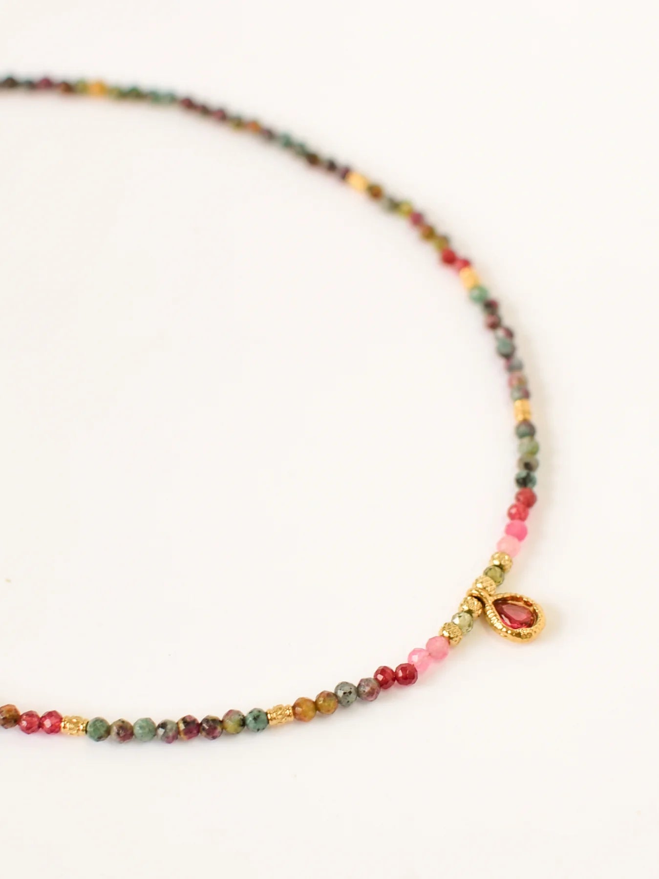 Collier HAIDI Tourmaline Colorée Oxyde de Zirconium Rose Acier Inoxydable Doré | Or et Âme Bijoux