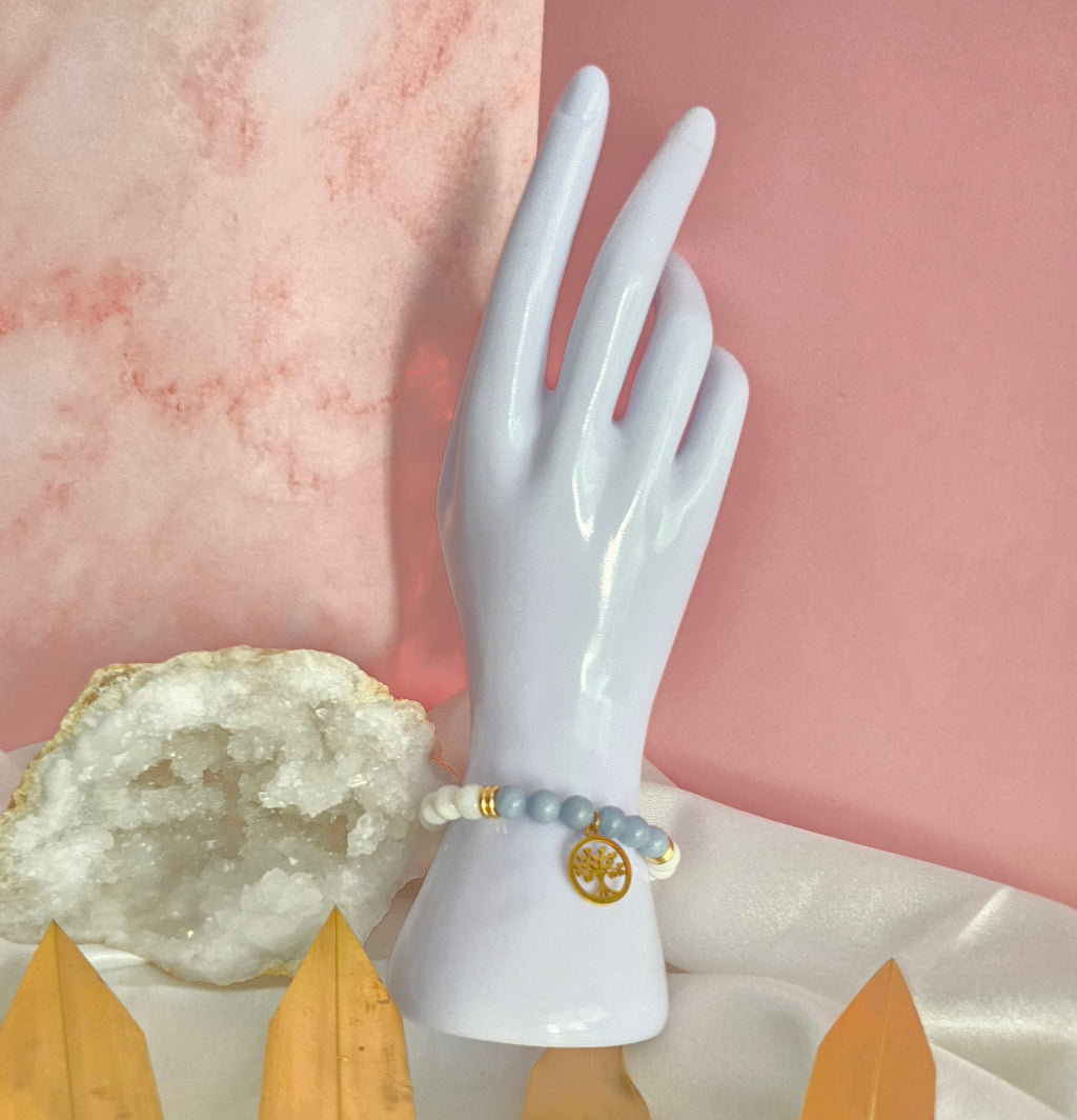 Bracelet Angélique : Péristérite et angélite