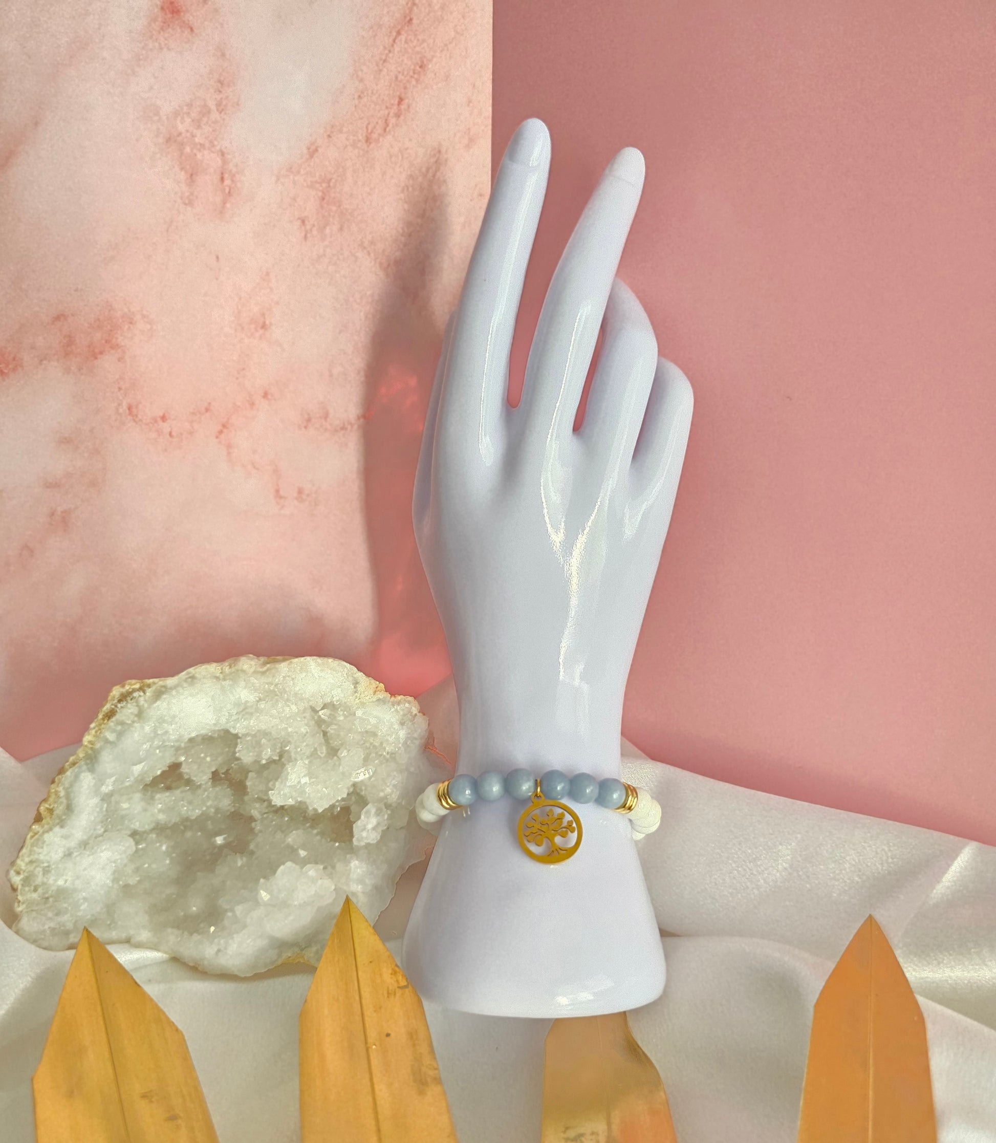 Bracelet Angélique : Péristérite et angélite