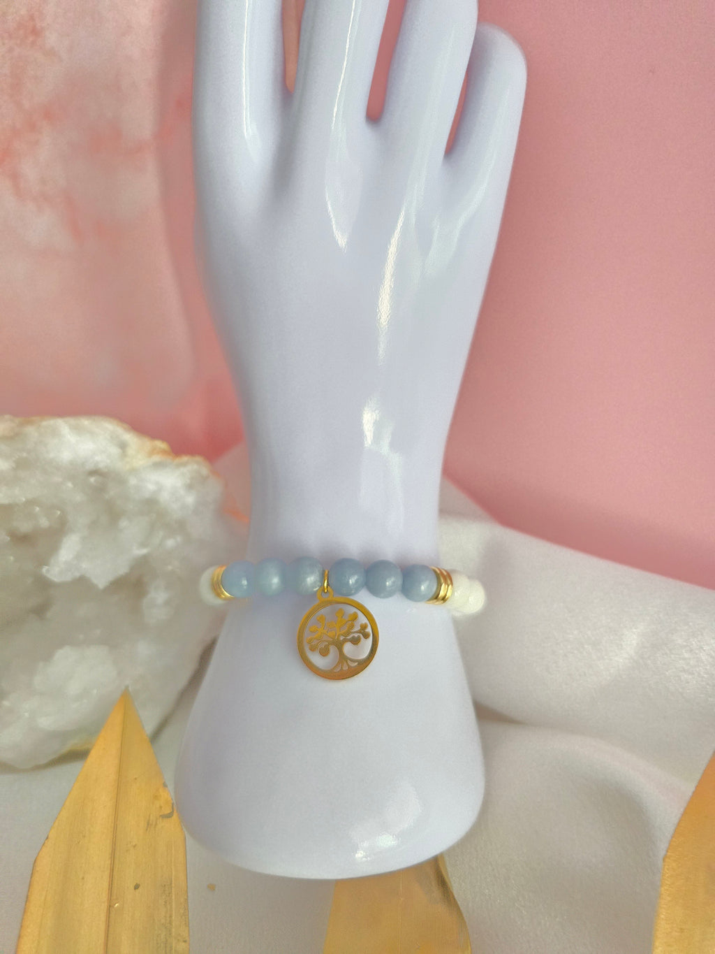 Bracelet Angélique : Péristérite et angélite