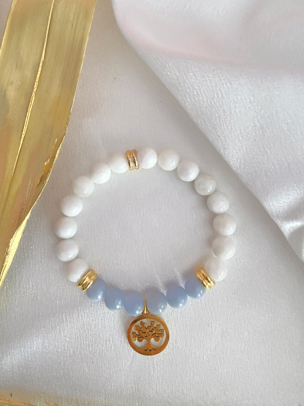 Bracelet Angélique : Péristérite et angélite