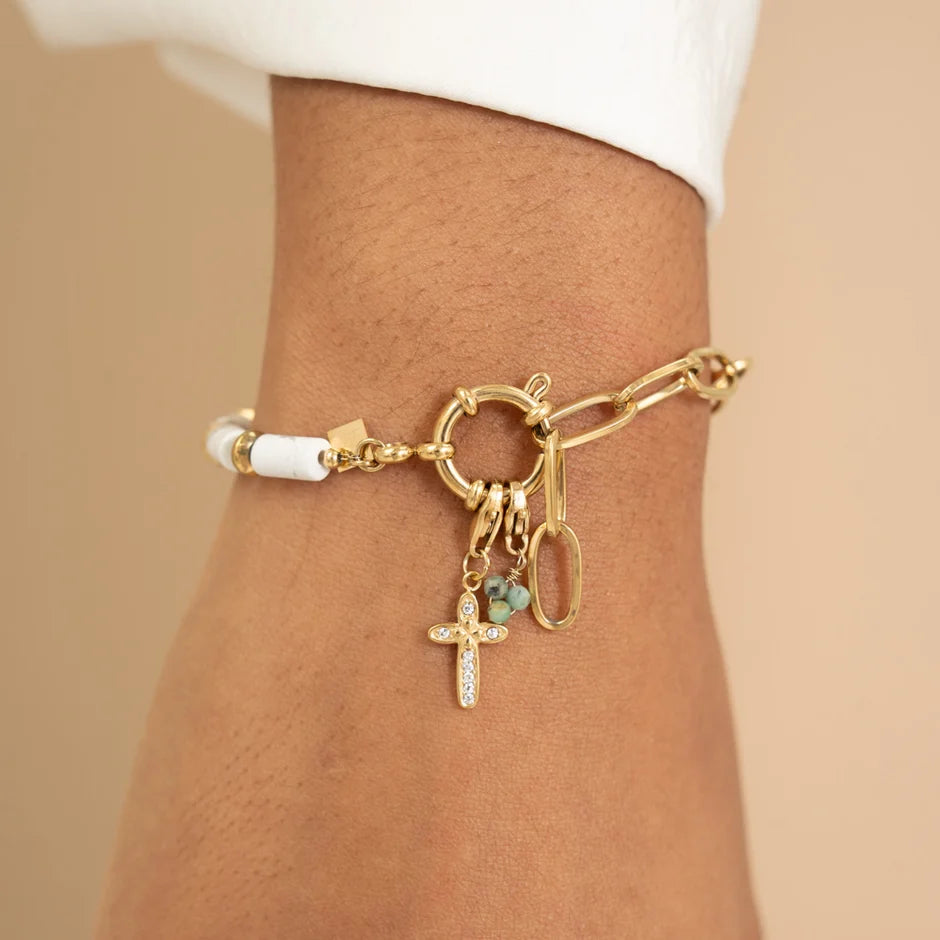 Bracelet AZILAL – Sodalite, Agate Rose, Howlite ou Amazonite Avec ou sans charms