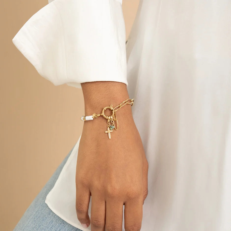 Bracelet AZILAL – Sodalite, Agate Rose, Howlite ou Amazonite Avec ou sans charms