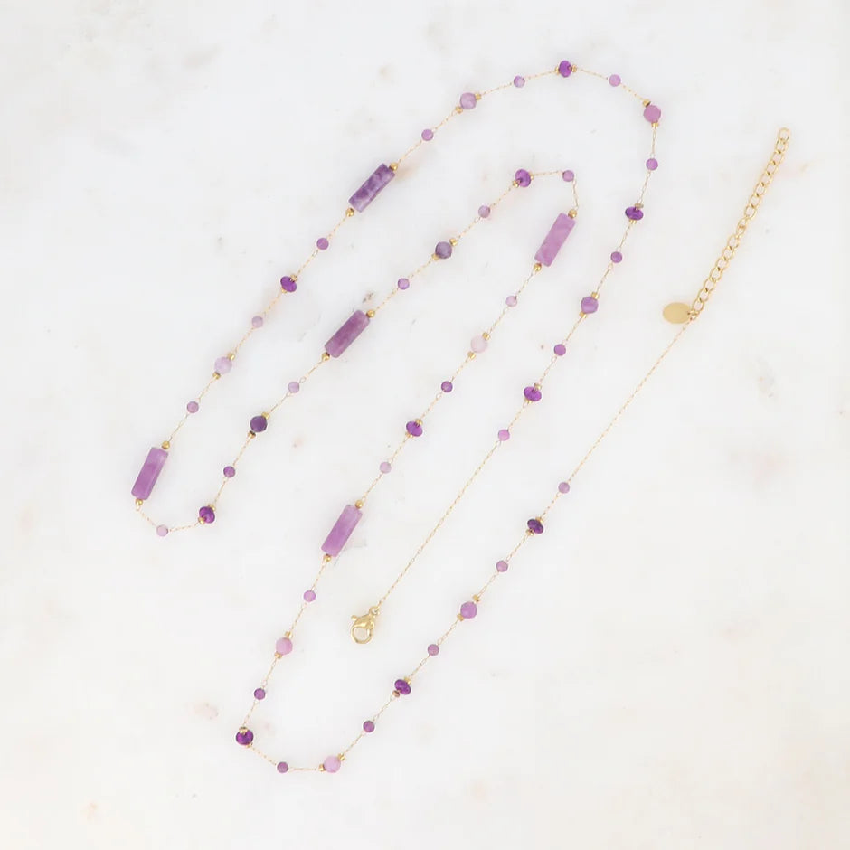 Sautoir LÉNIS Pierres Naturelles Acier Inoxydable Doré | Or et Âme Bijoux