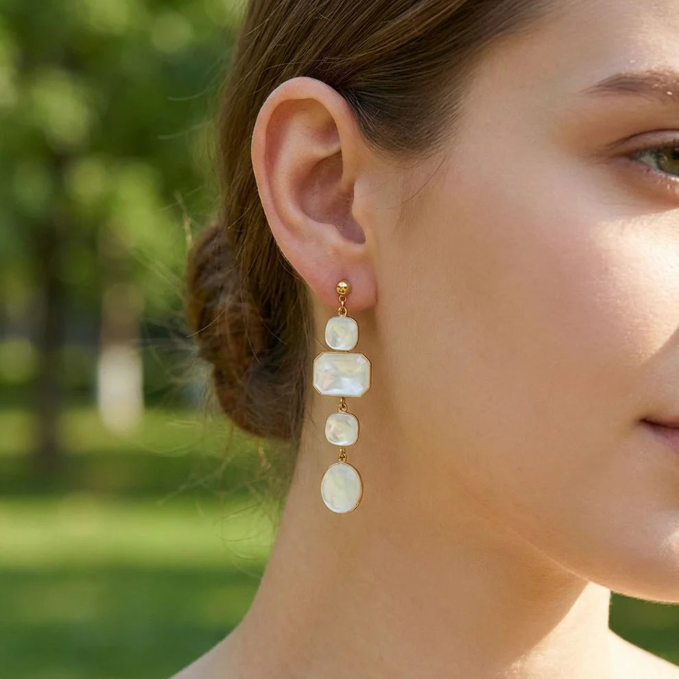 Boucles d'Oreilles Cassy - Élégance Or et Âme-Bijoux