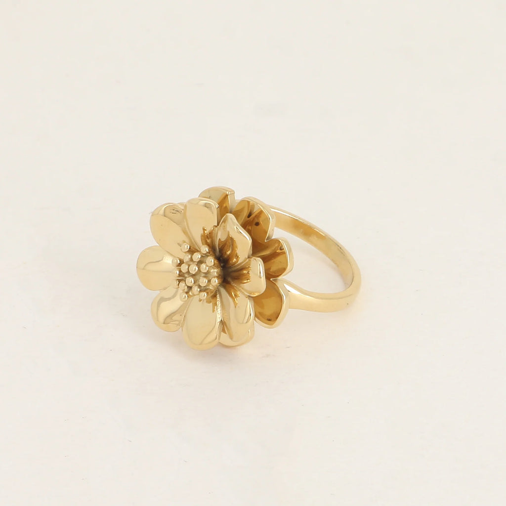 Bague Tournante Christina – Fleur Dorée Anti-Stress