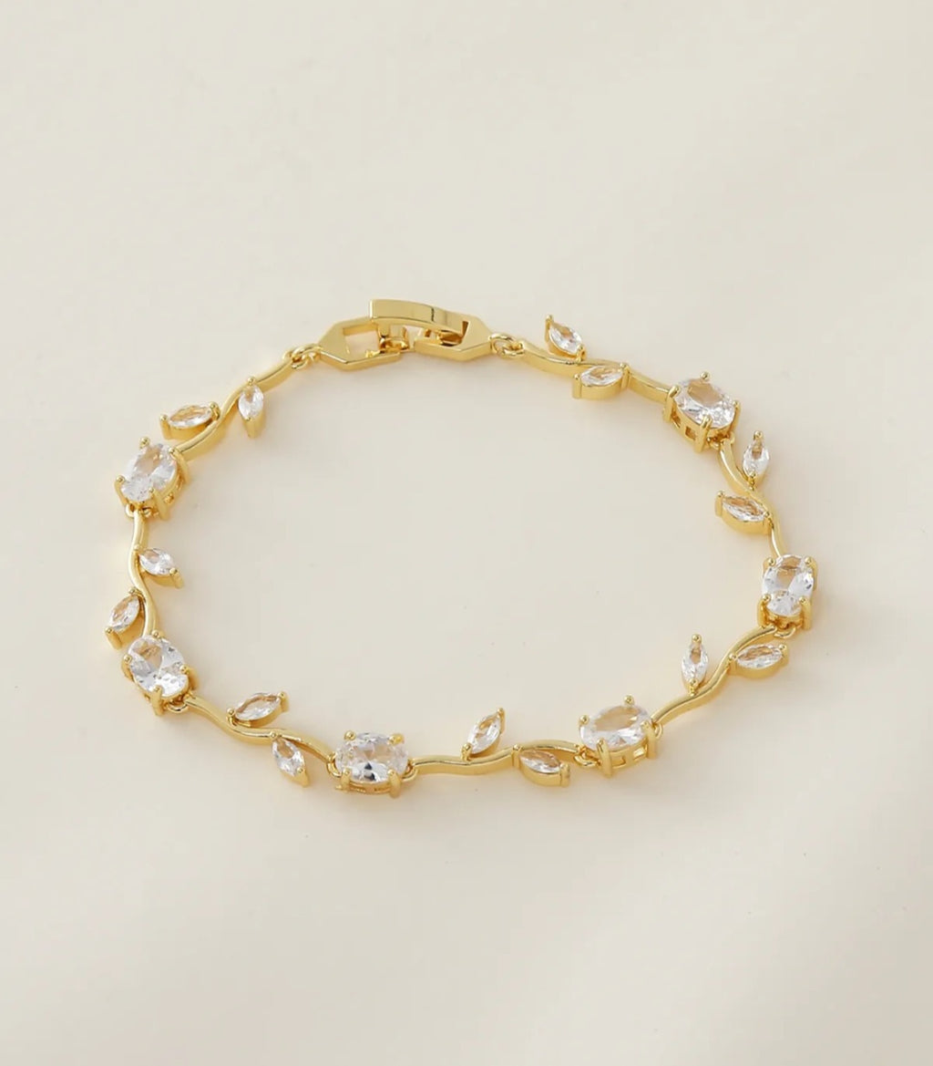 CINDY – Bracelet doré à zircons