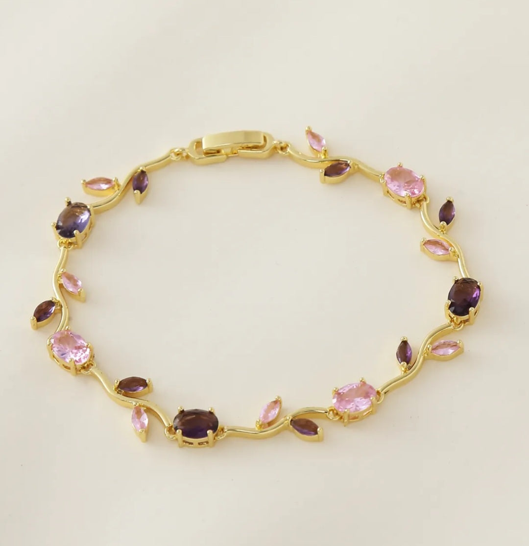 CINDY – Bracelet doré à zircons