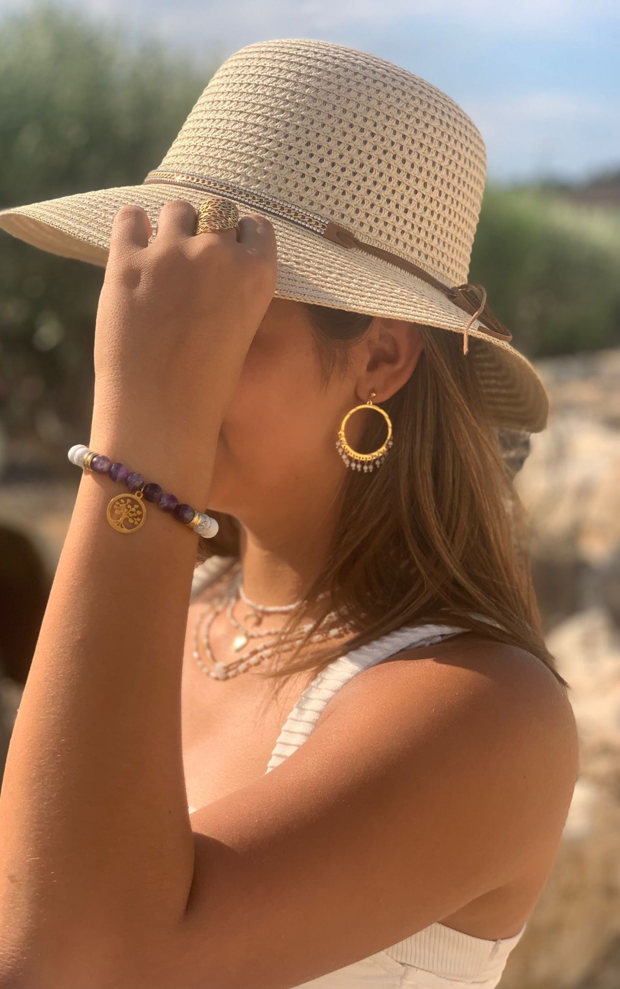 Bracelet Vénus intérieure : Améthyste et howlite