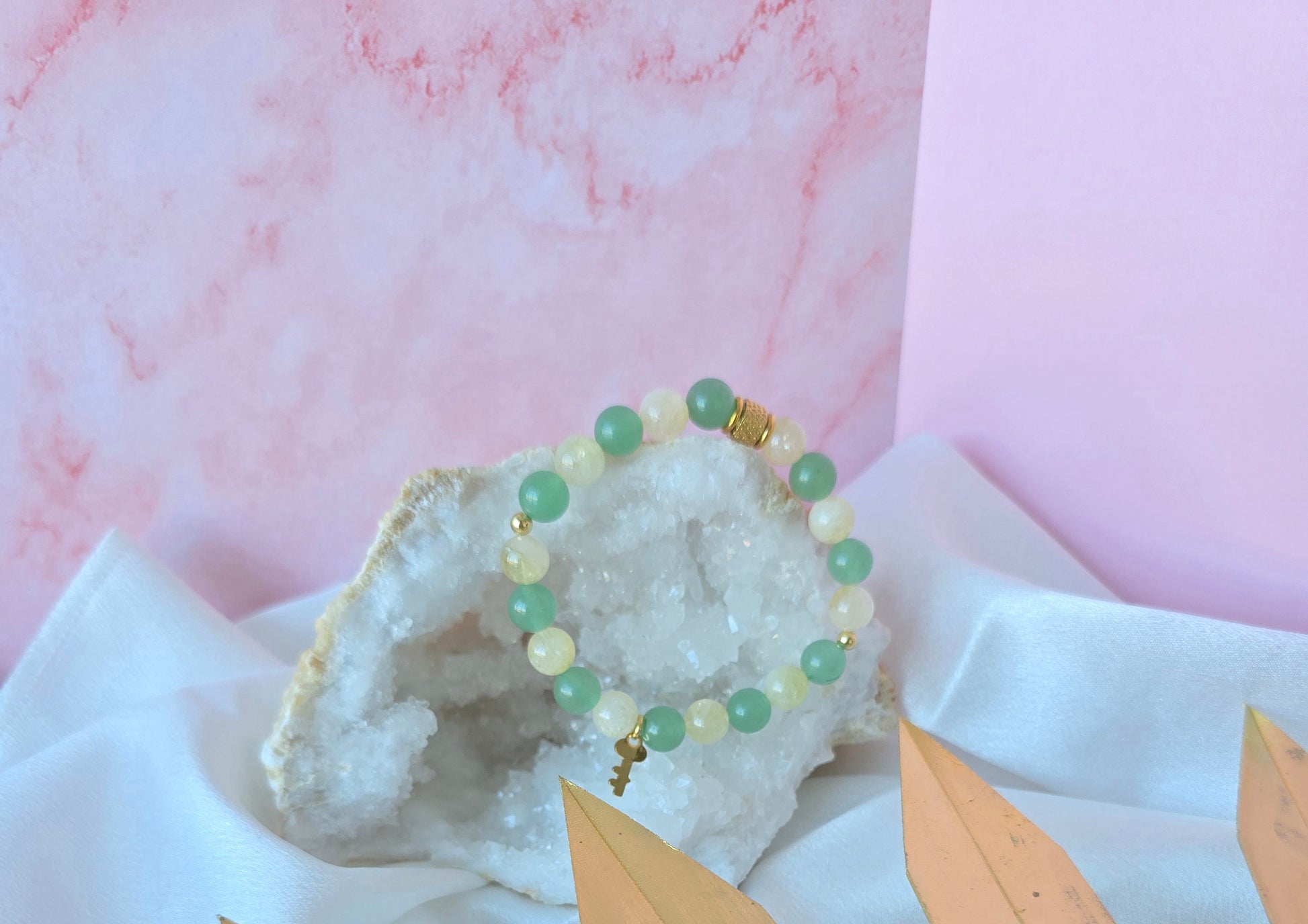 Clé d'abondance : Citrine et aventurine