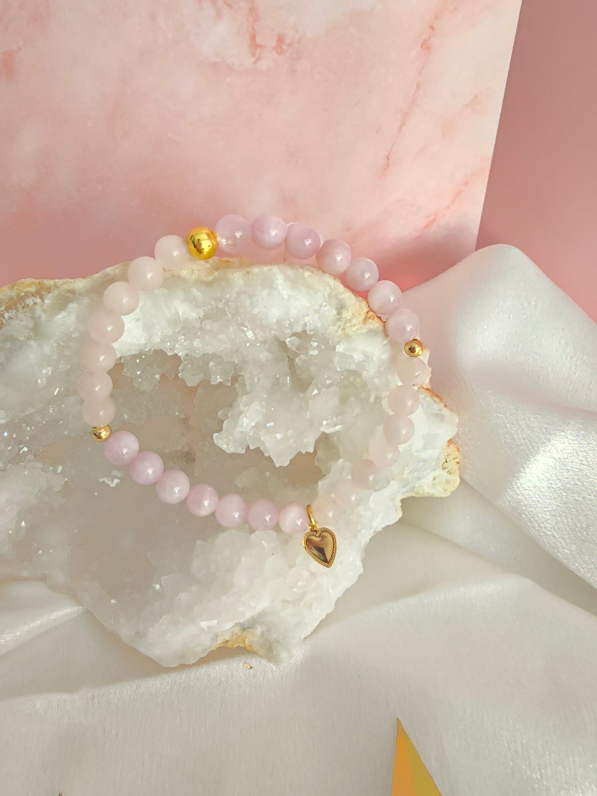 Coeur Cristallin : Quartz rose et kunzite