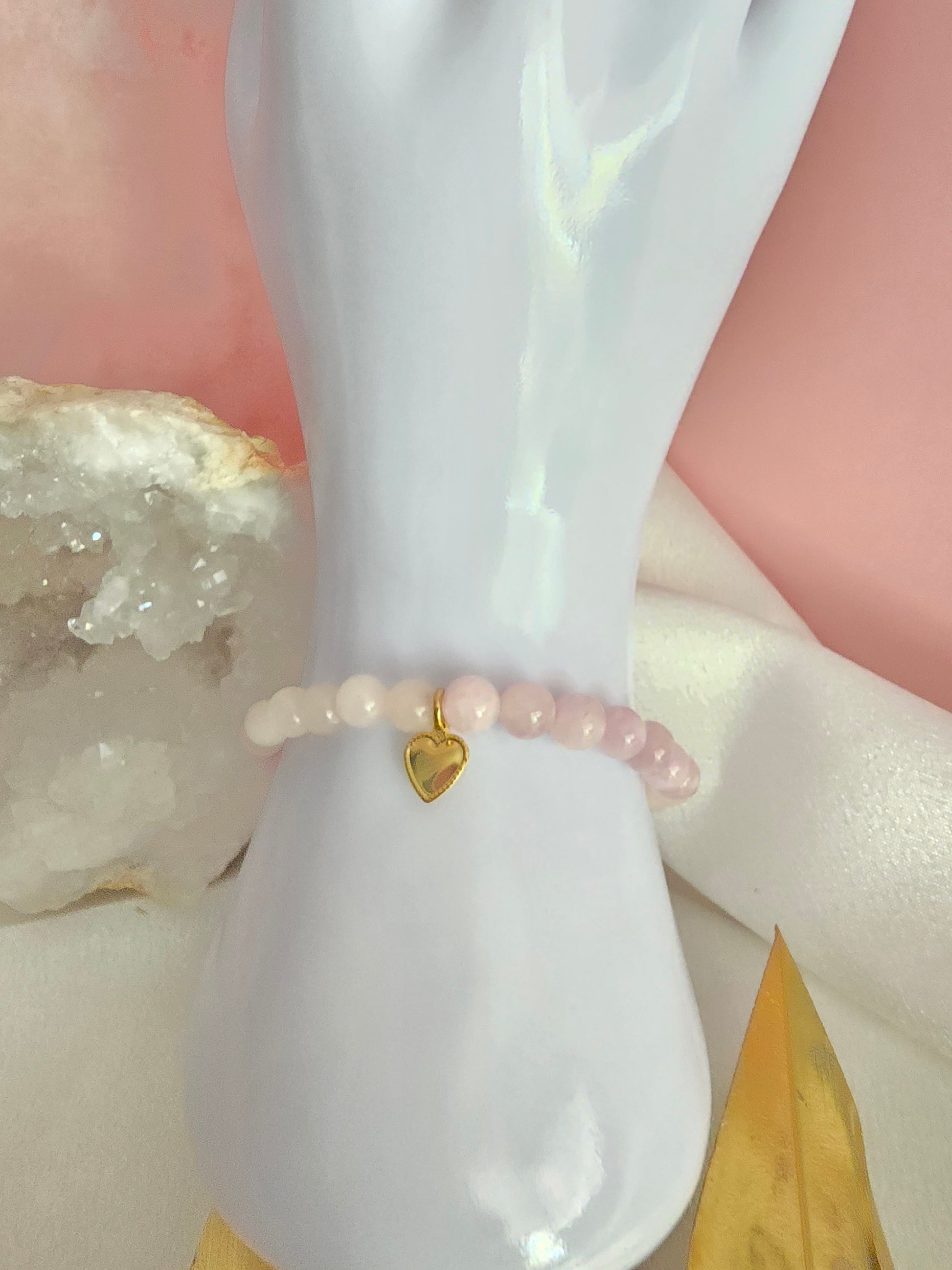 Coeur Cristallin : Quartz rose et kunzite