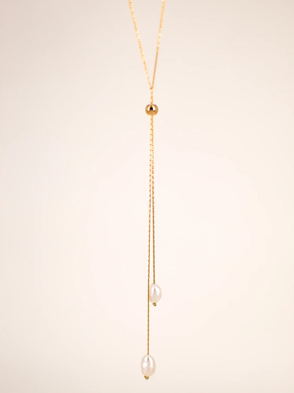 Collier DARCY Long Y Perles d'Eau Douce Acier Inoxydable Doré | Or et Âme Bijoux