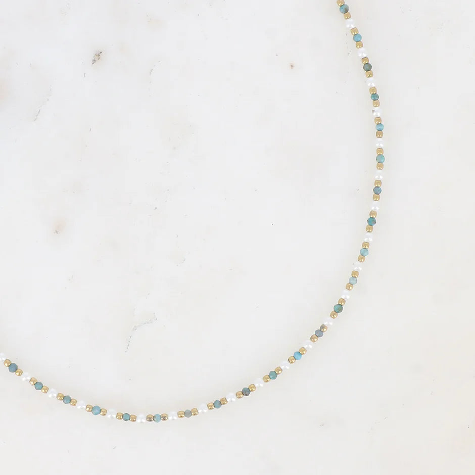 Collier Eden – Ras de Cou Perles & Pierres Naturelles