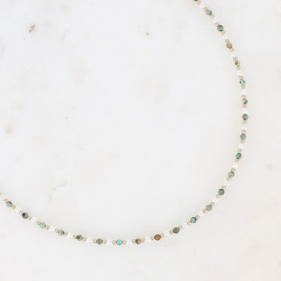 Collier Eden – Ras de Cou Perles & Pierres Naturelles