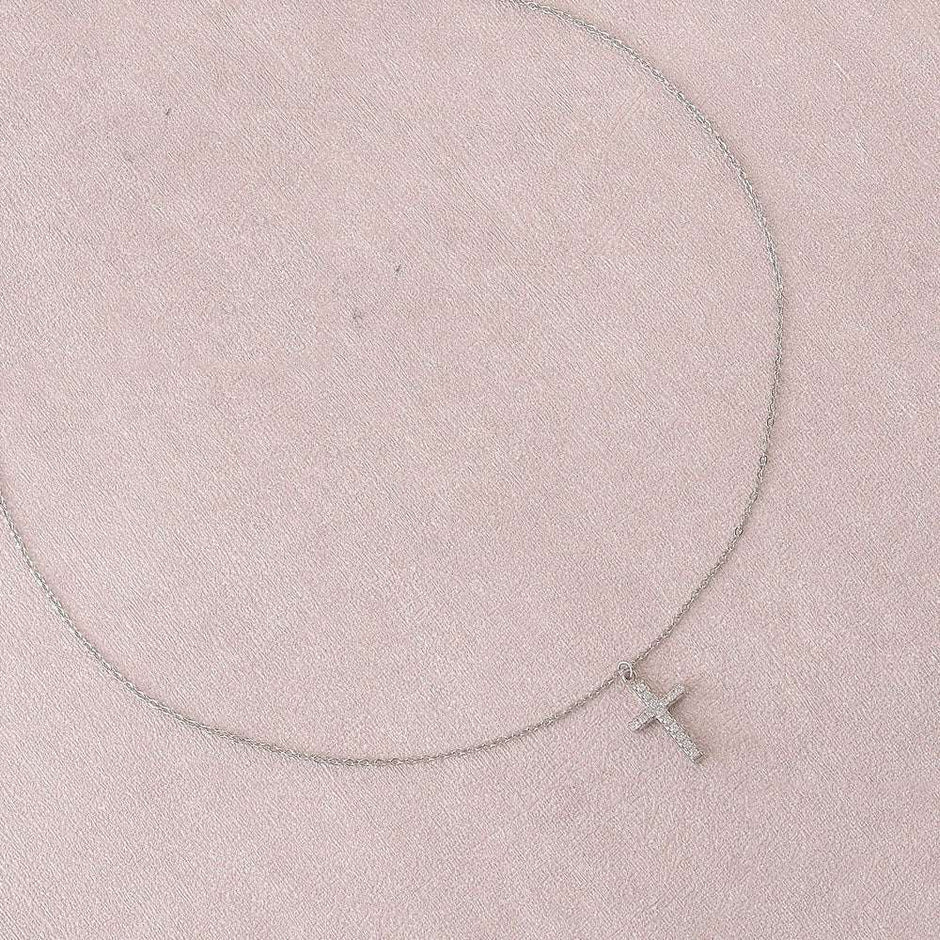 Collier Elo – Croix Zirconium Acier Inoxydable