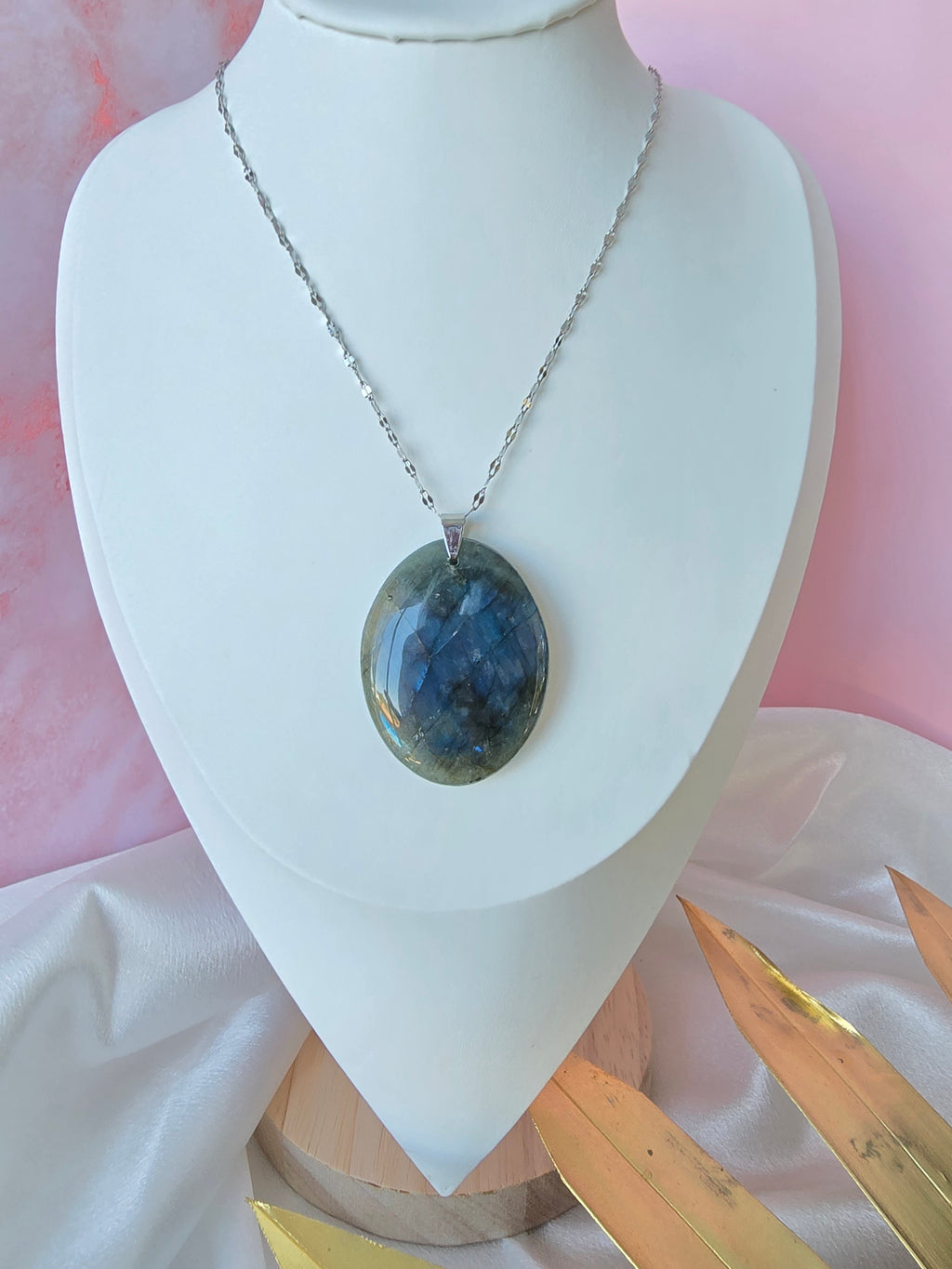 Collier labradorite ovale