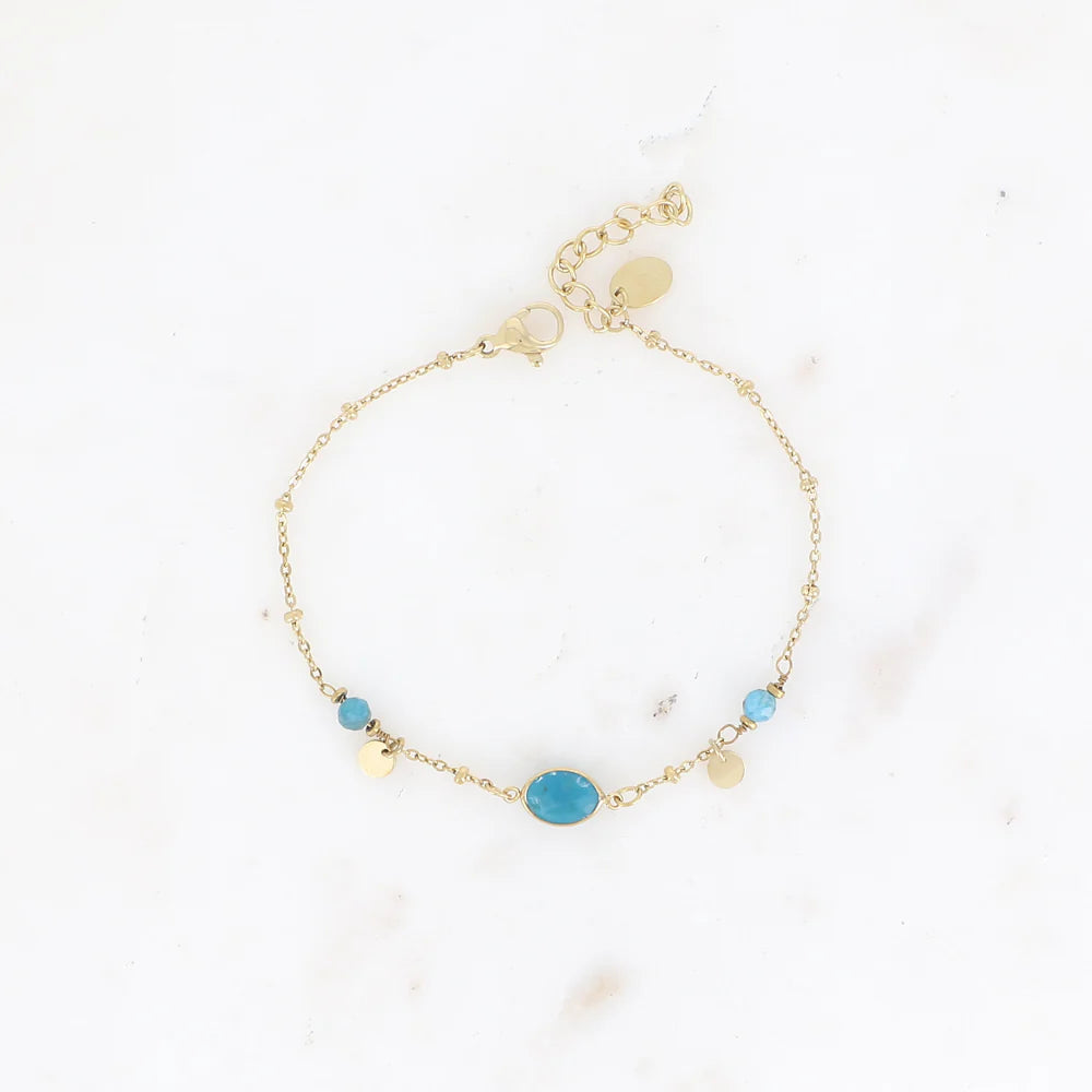 Bracelet Maurine – Pierre Naturelle & Sequins Dorés