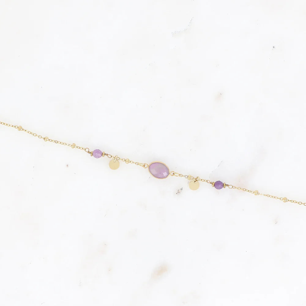 Bracelet Maurine – Pierre Naturelle & Sequins Dorés