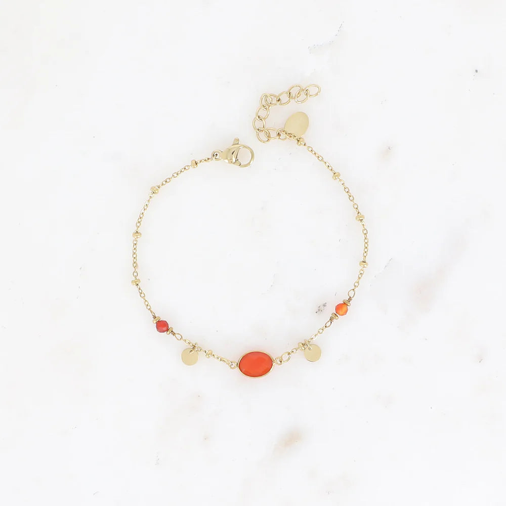 Bracelet Maurine – Pierre Naturelle & Sequins Dorés