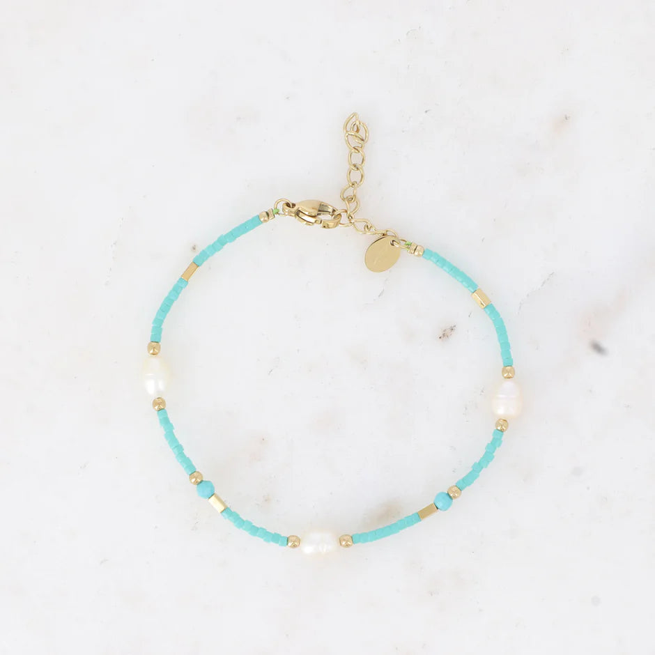 Bracelet LOLA | Perles d'Eau Douce & Pierres Naturelles | Or et Âme Bijoux