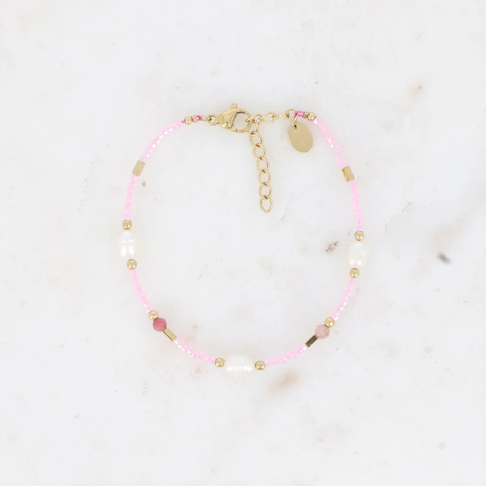 Bracelet LOLA | Perles d'Eau Douce & Pierres Naturelles | Or et Âme Bijoux
