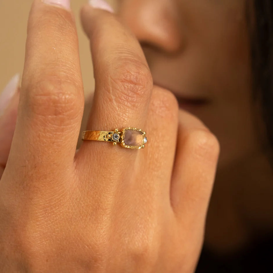 Bague ORELYS – Pierre naturelle et zircons