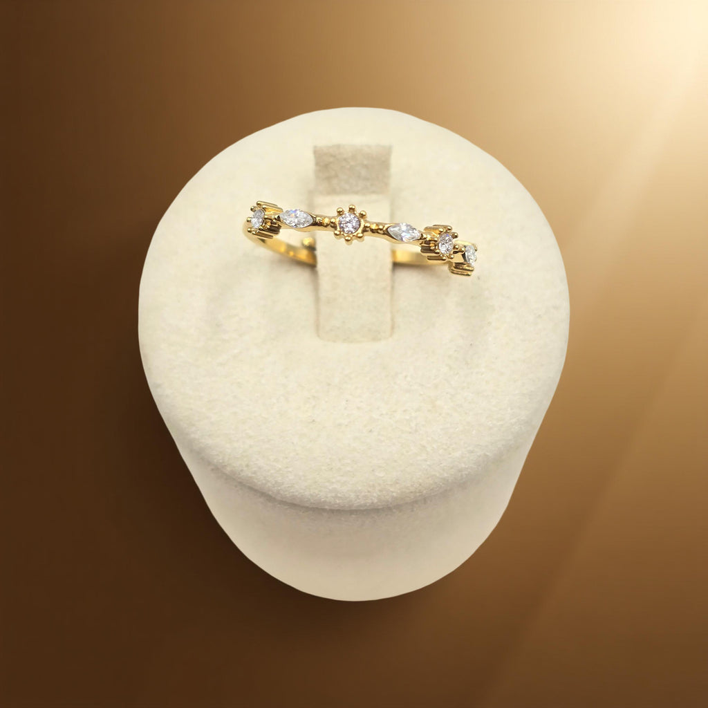 Bague Aloha - Fine Dorée Zirconiums Scintillants - Or et Âme-Bijoux